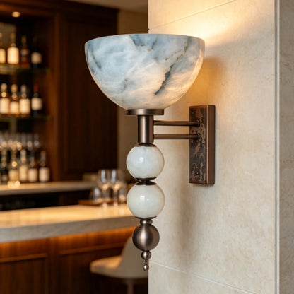VENATA Marble-Look Art Deco Wall Sconce