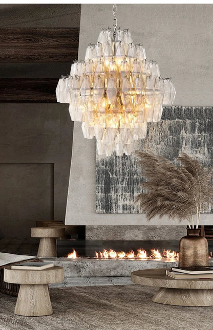 AURORA Gem Cascade Glass Chandelier