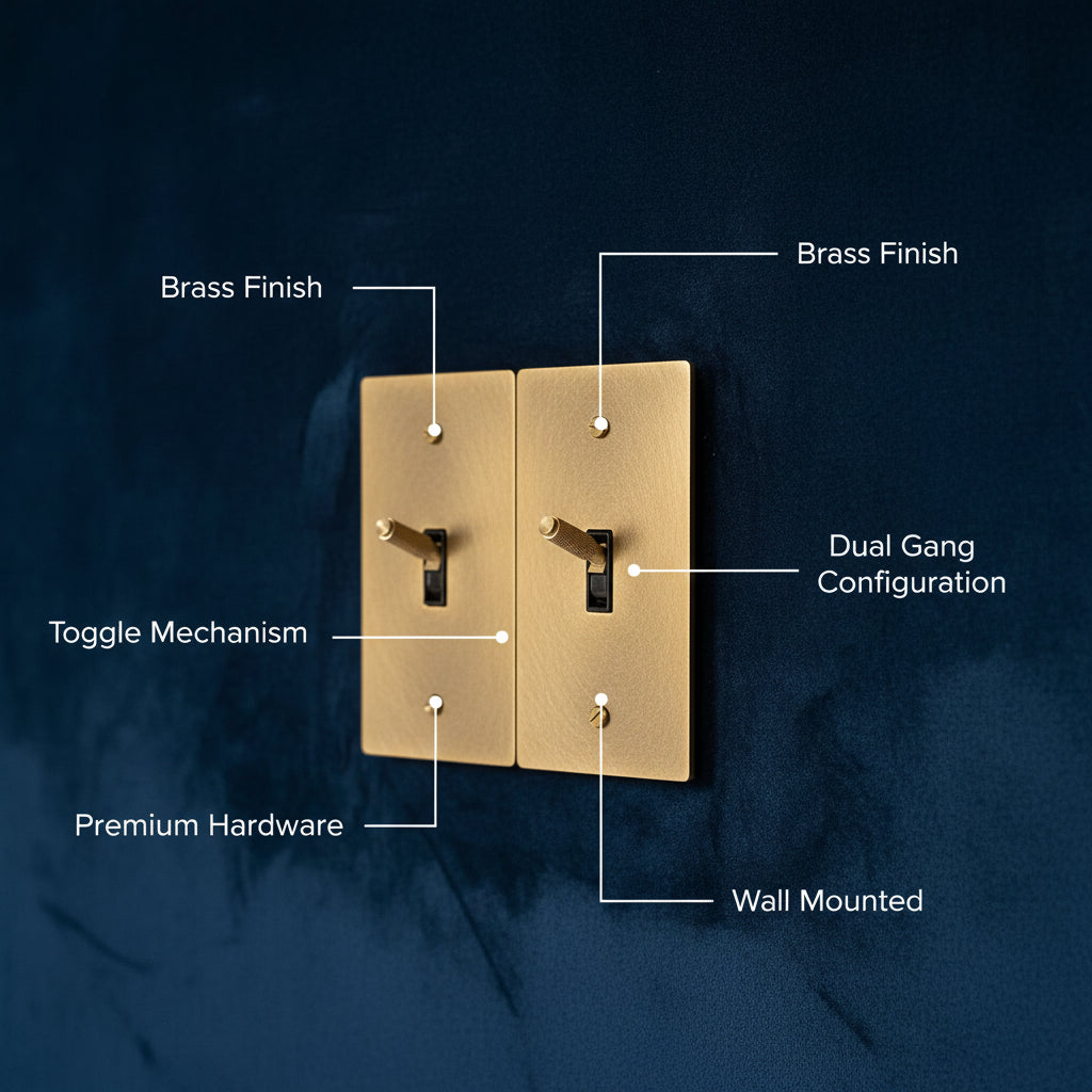 Retro Brass Panel Plate Toggle