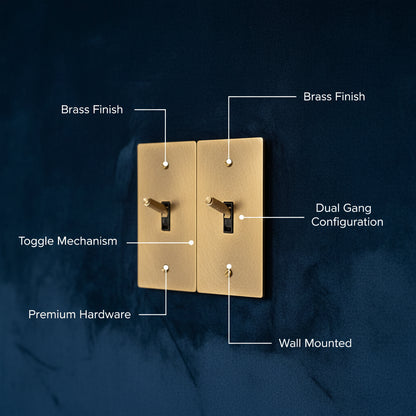 Retro Brass Panel Plate Toggle