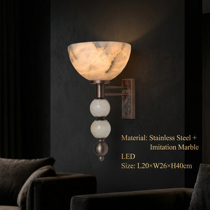 VENATA Marble-Look Art Deco Wall Sconce