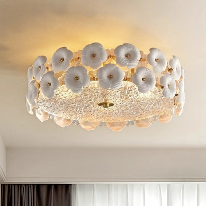 French Retro Ceramic Ceiling Lamp
