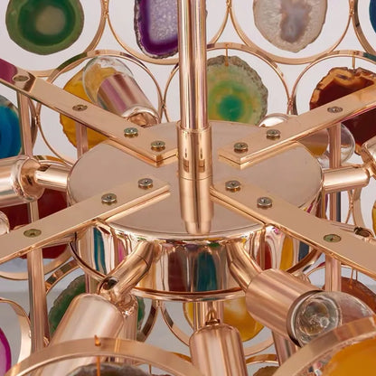 CALCEDONIA Agate Slice Ring Chandelier