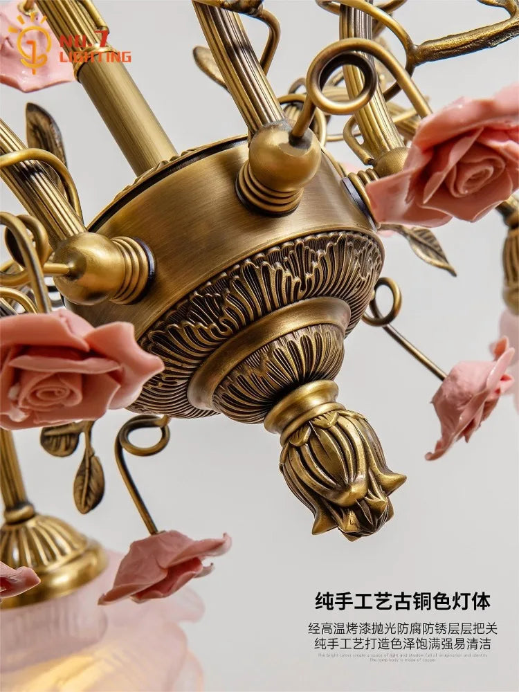 MAGNOLINA Copper Glass Petal Chandelier