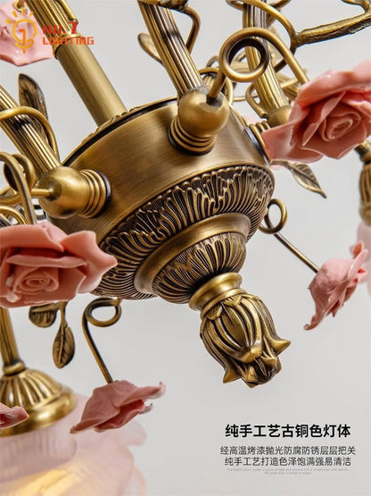 MAGNOLINA Copper Glass Petal Chandelier