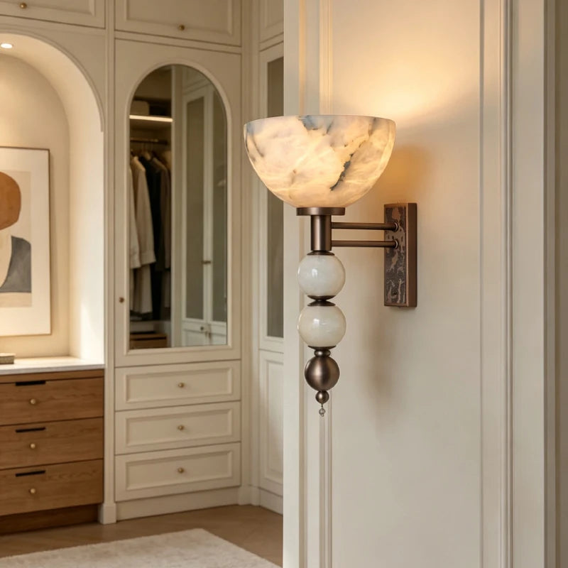 VENATA Marble-Look Art Deco Wall Sconce