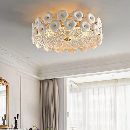 French Retro Ceramic Ceiling Lamp