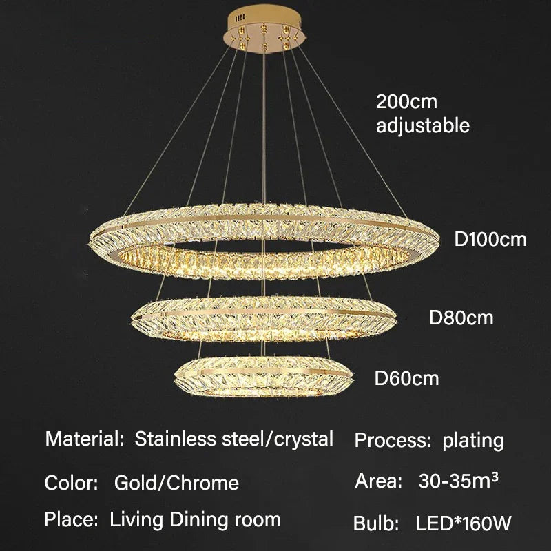 Aurora Luxe Crystal Pendant Chandelier