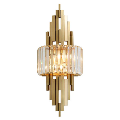 CRISTALLA Linear Crystal Gold Wall Sconce
