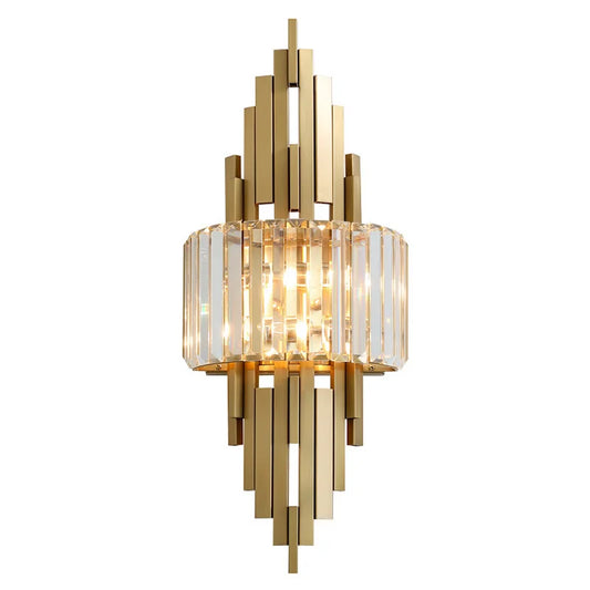 CRISTALLA Linear Crystal Gold Wall Sconce