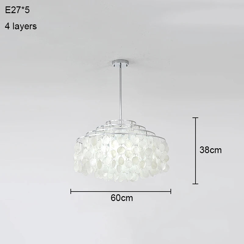 COQUILLE Tiered Shell Chandelier
