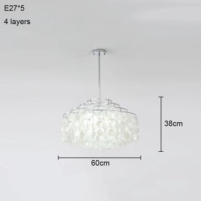 COQUILLE Tiered Shell Chandelier
