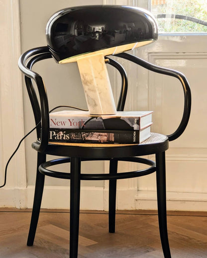 Luna Marble Lamp – Italian Carrara Marble Designer Table Lamp