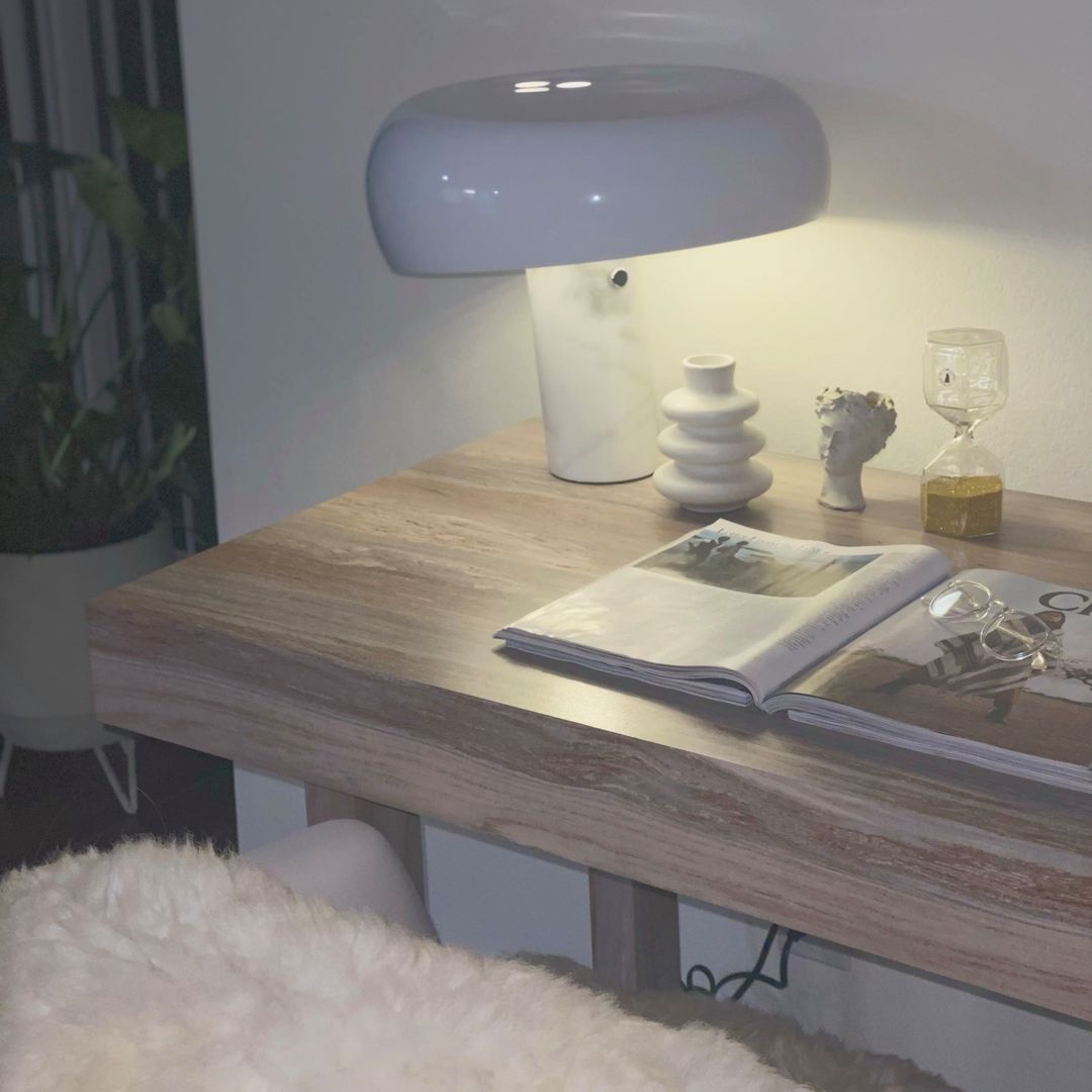 Luna Marble Lamp – Italian Carrara Marble Designer Table Lamp