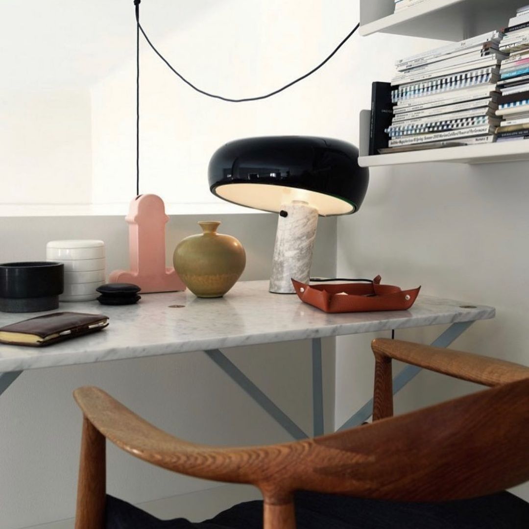 Luna Marble Lamp – Italian Carrara Marble Designer Table Lamp