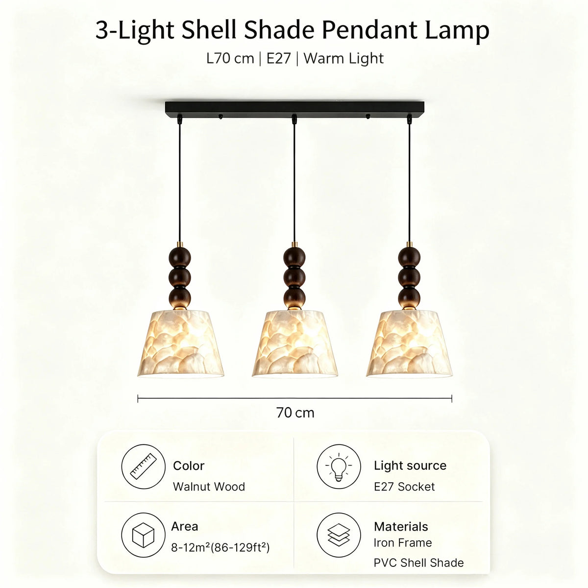 NAUTILE Mid-Century Shell Pendant Light