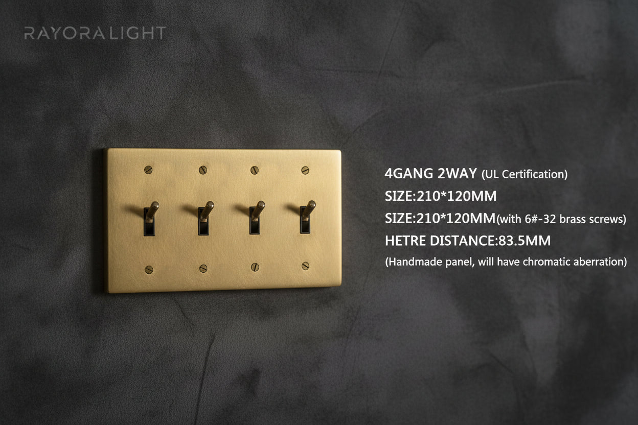 Retro Brass Panel Plate Toggle