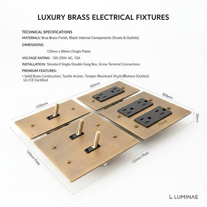 Brass Light Switch 3 Gang