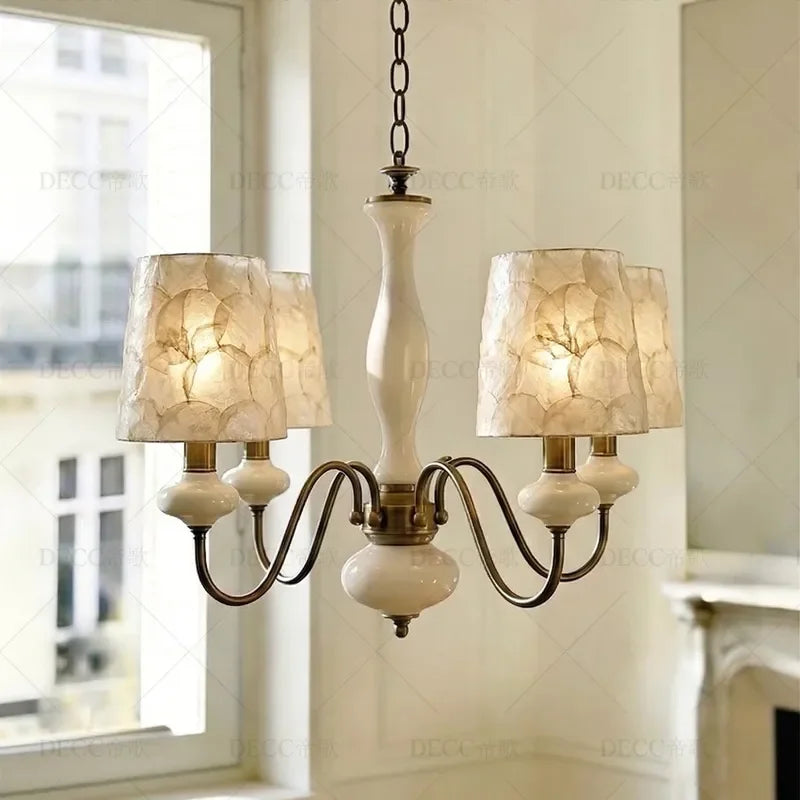 MARINELLA Shell & Ceramic Chandelier