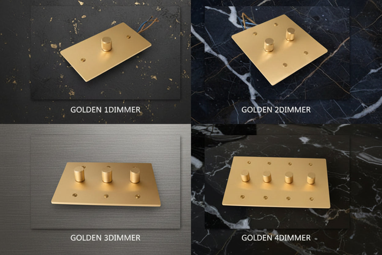 The Brass Dimmer Switch (1–4 Gang)