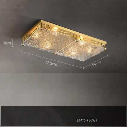 Celestine Brass Ripple Glass Ceiling Light