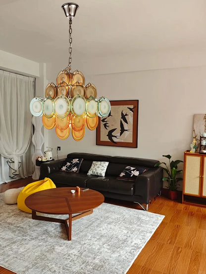 Aurora Disc Art Deco Crystal Chandelier