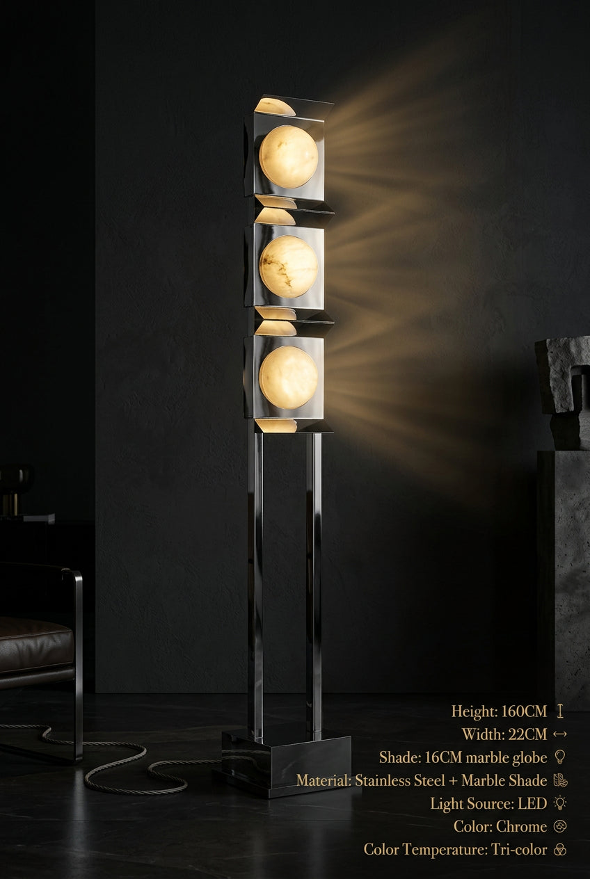 STELO Steel & Marble Floor Lamp
