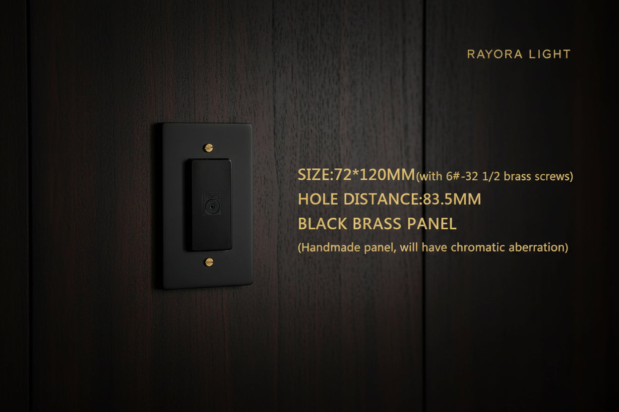 Black-Gold Brass Panel Plate Toggle