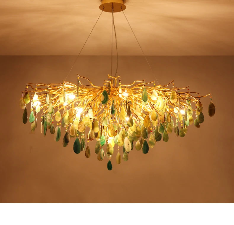 CALCEDONIA Agate Slice Ring Chandelier
