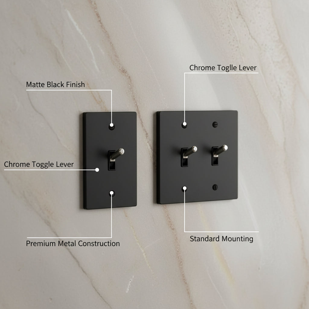  Solid Brass Light Switch 2-Gang