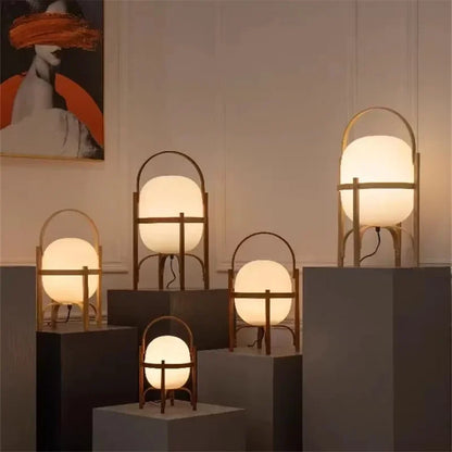 Cesta Wooden Lantern Table Lamp