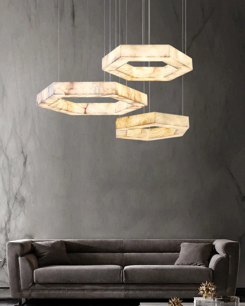Marbelleza™ Hexagon Marble Chandelier