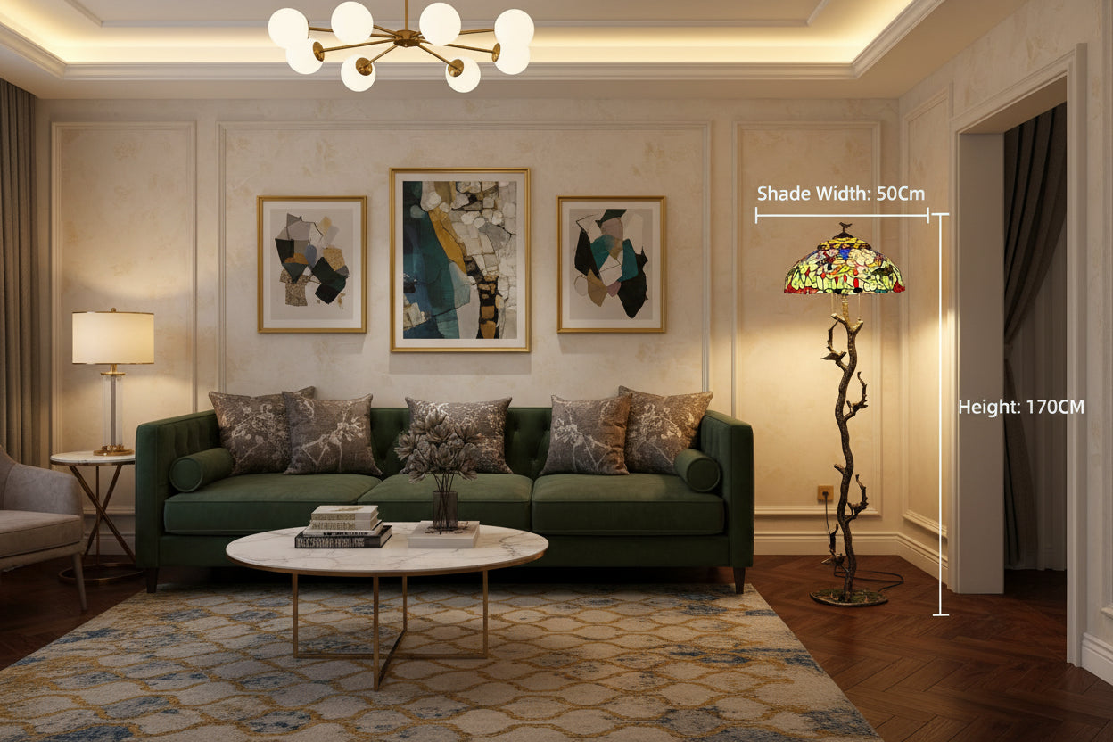 European Retro Glass Floor Lamp