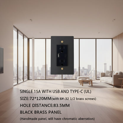 Black-Gold Brass Panel Plate Toggle