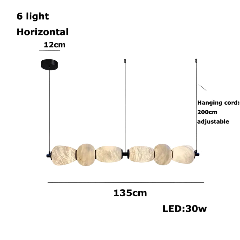 Alabera™ Pebble Linear Alabaster Chandelier