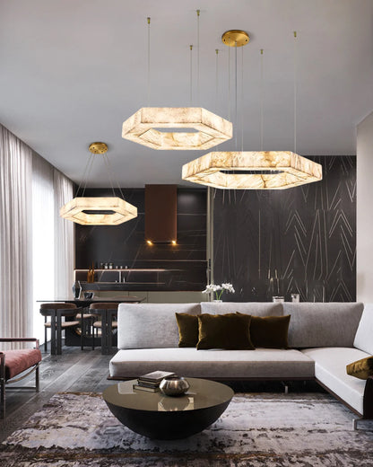 Marbelleza™ Hexagon Marble Chandelier