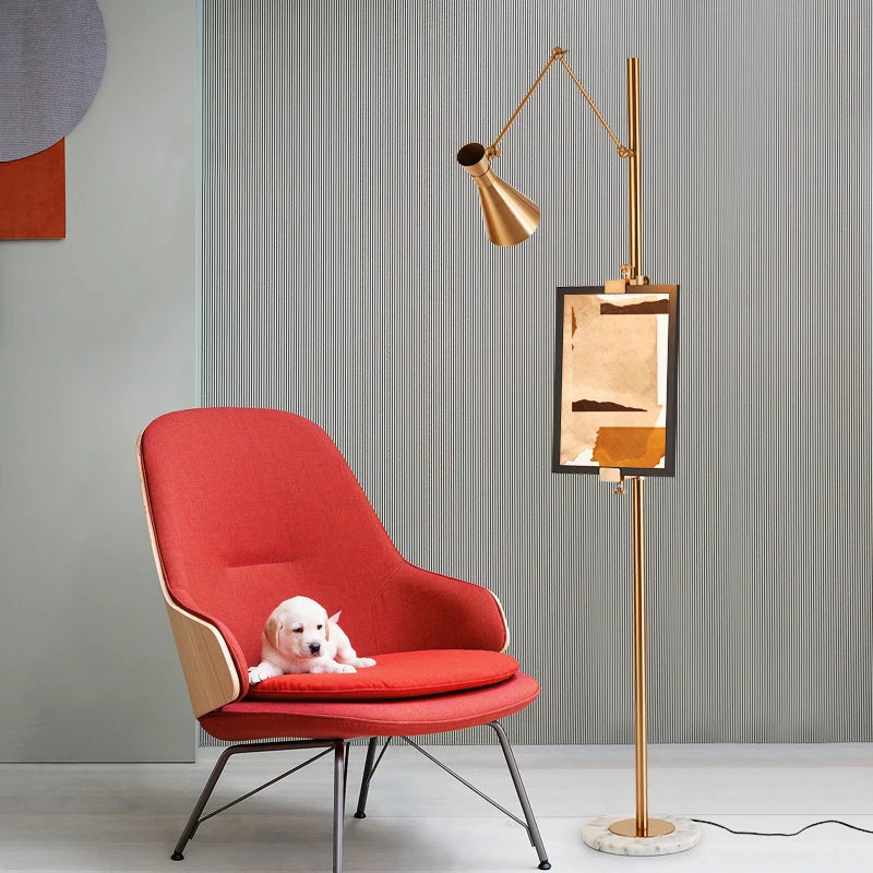 MARMORA Gold Marble Floor Lamp