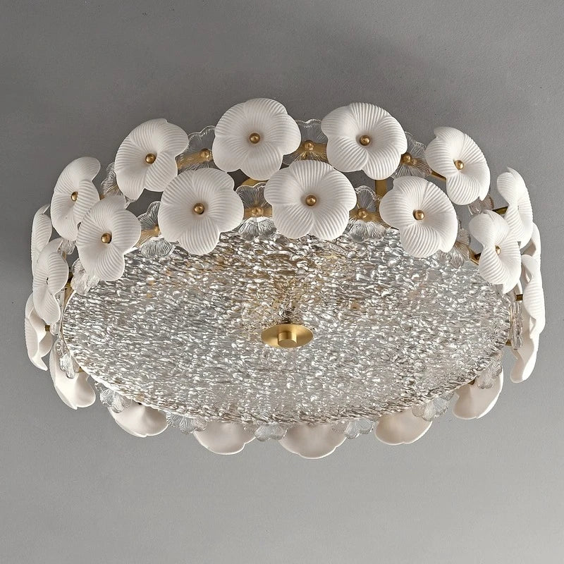 French Retro Ceramic Ceiling Lamp