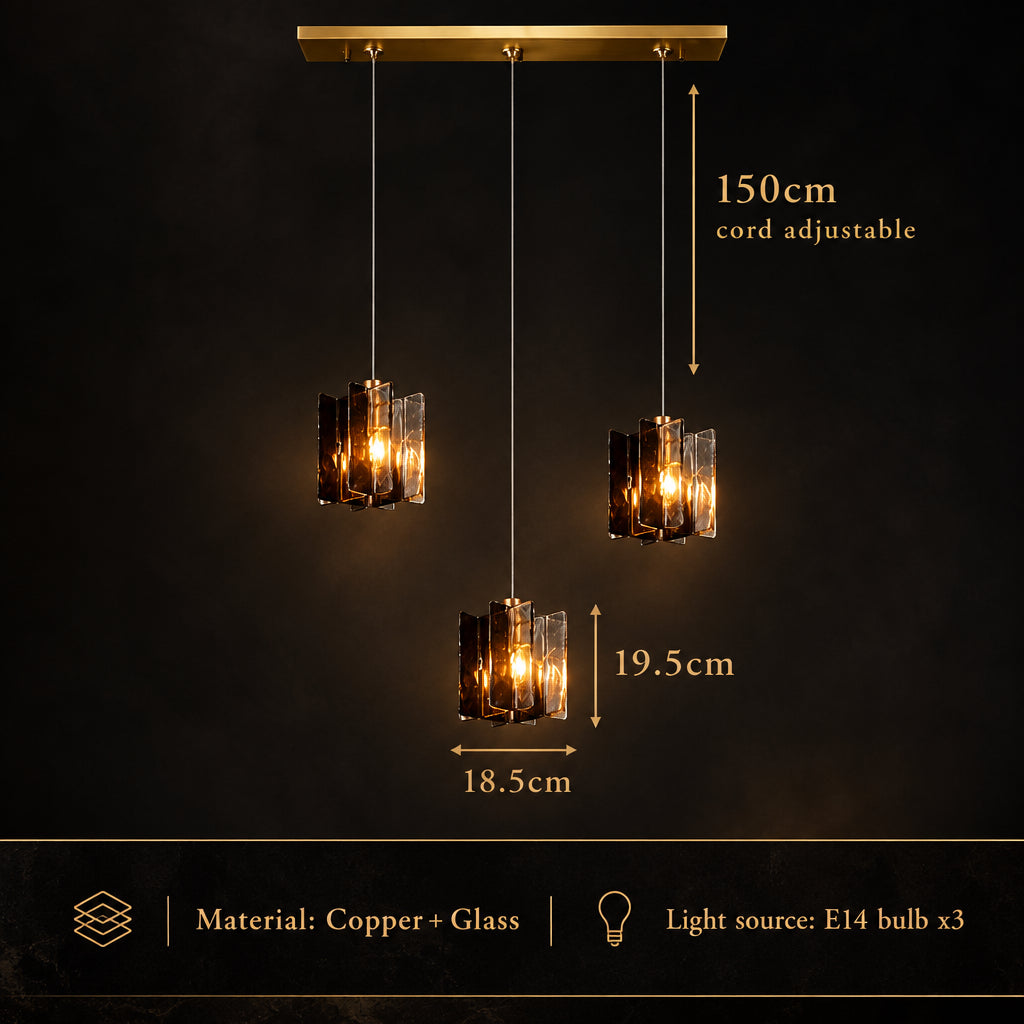 VETRIANA Art Glass Copper Pendant Light