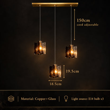 VETRIANA Art Glass Copper Pendant Light