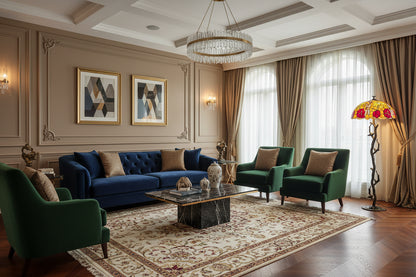 European Retro Glass Floor Lamp