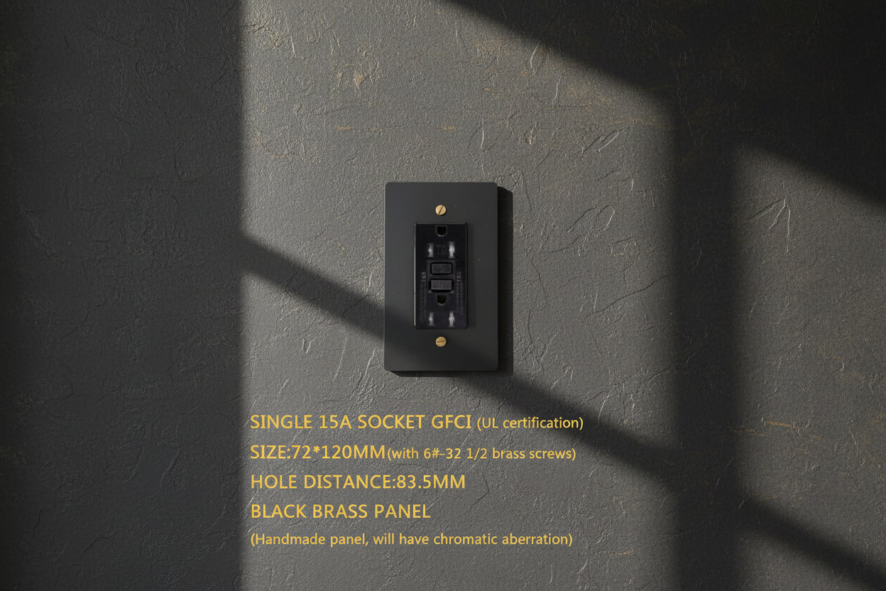 Black-Gold Brass Panel Plate Toggle