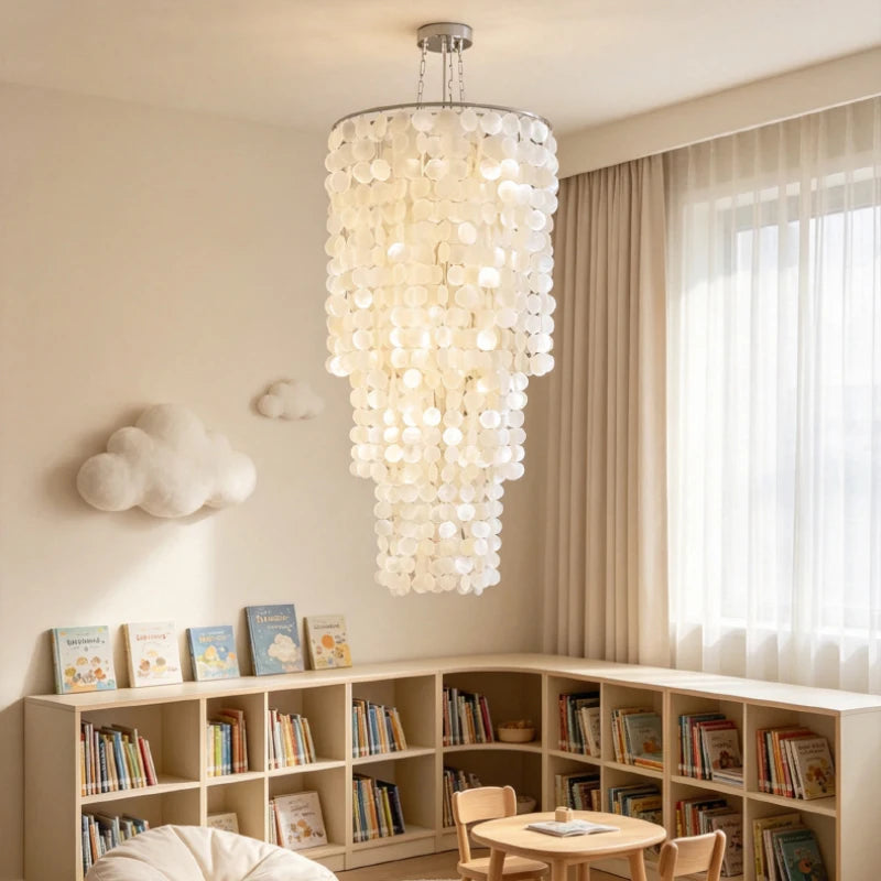 TELLINA Natural Shell 9-Light Chandelier