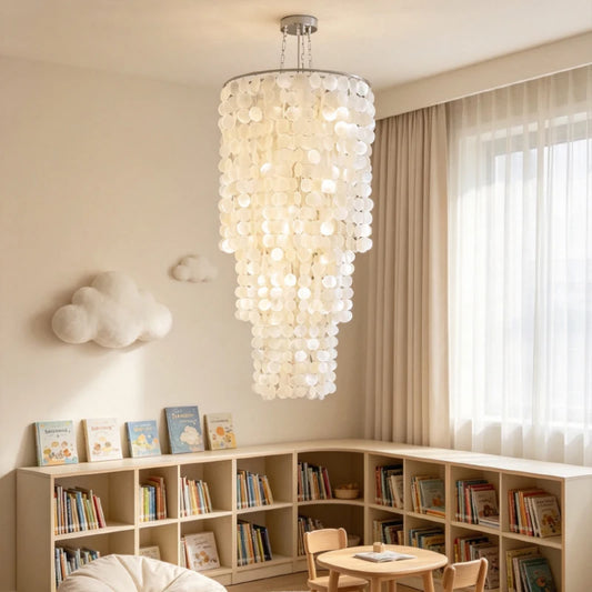 TELLINA Natural Shell 9-Light Chandelier