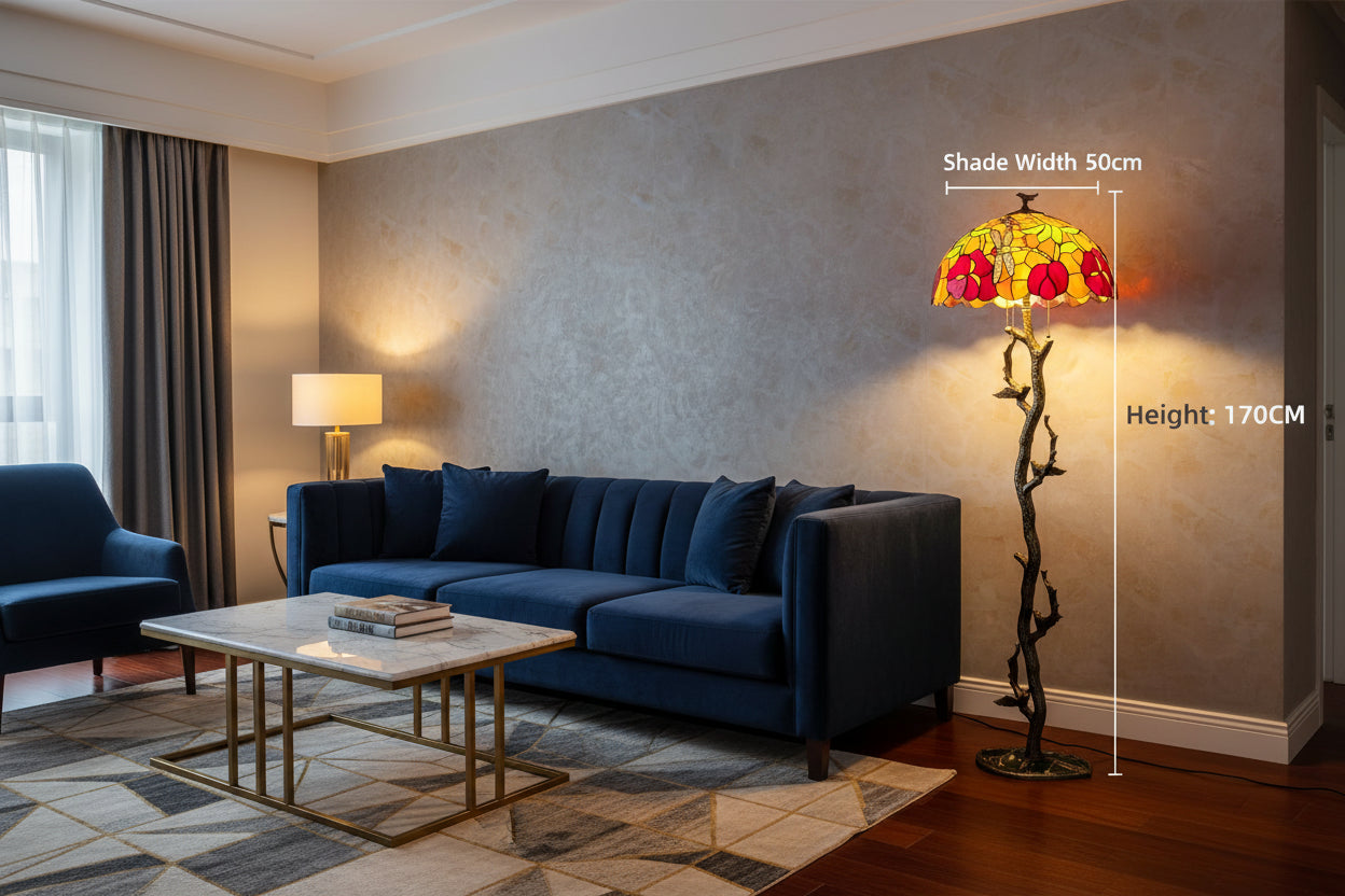 European Retro Glass Floor Lamp