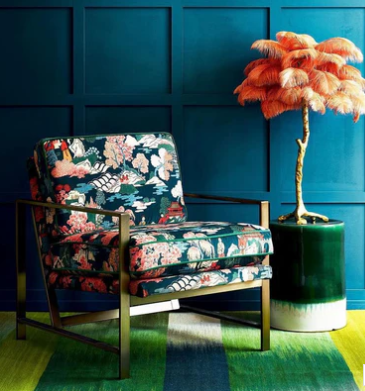 Ostrich Feather Brass Tabel Lamp