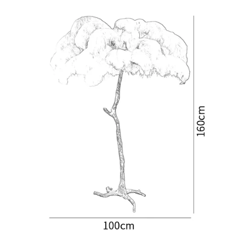 Ostrich Feather Brass Floor Lamp