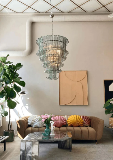 Murano Green Vintage French Chandelier