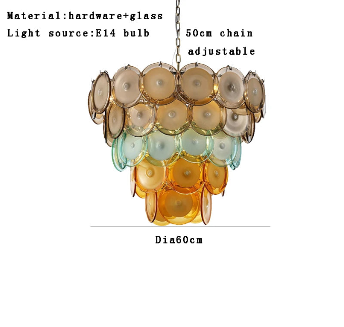 Aurora Disc Art Deco Crystal Chandelier