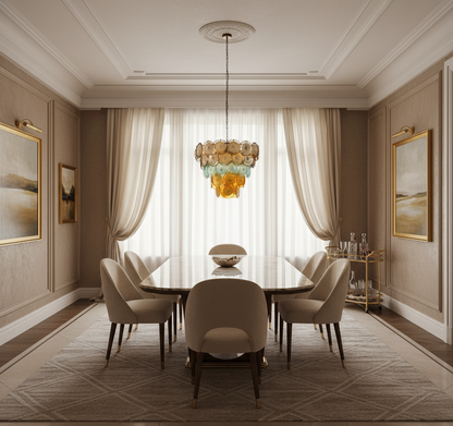 Aurora Disc Art Deco Crystal Chandelier